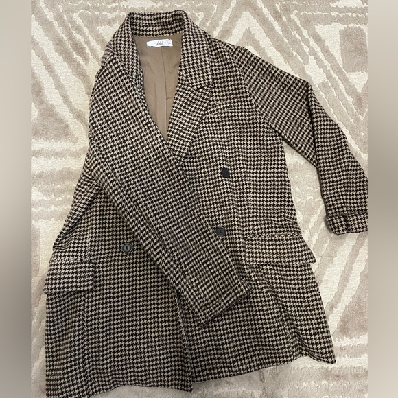 Talulah Book Club Houndstooth Blazer Mocha - Picture 3 of 4